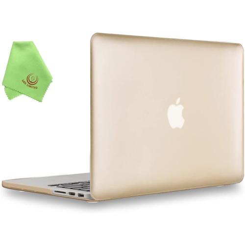 UESWILL Plastic Hard Shell Case Compatible with MacBook Pro (Retina, 15-inch, Mid 2012/2013/2014/Mid 2015), Model A1398, NO CD ROM, NO Touch Bar, Gold