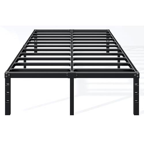 14 Inch Full Bed Frame - Sturdy Metal Platform Full Size, No Box Spring Needed, Heavy Duty, Easy Assembly, Strong Bearing Capacity, Under Bed Storage, Black