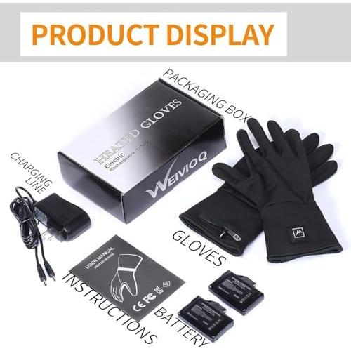 Heated Glove Liners for Men Women, Rechargeable Battery Electric Heated Gloves, Winter Warm Glove Liners for Arthritis Raynaud, Thin Gloves Riding Ski Snowboarding Hiking Cycling