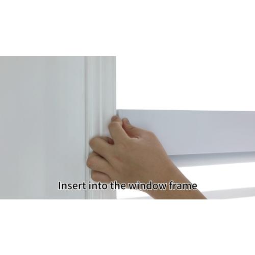 Joydeco No Drill Blackout Shades, Free-Stop Cordless Roller Shades, UV Protection, Thermal Insulated Blinds for Indoor Windows, Easy Install Window Blinds for Home and Office (White, 46 W X 75 H)