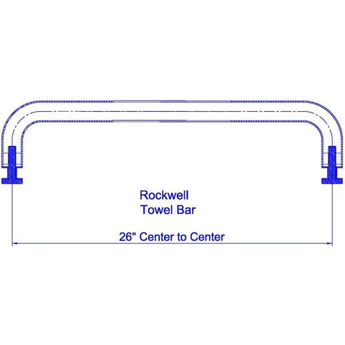 Rockwell Security Mont Hard Single Sided Towel Bar 26 Inch Glass Antique Black Finish for Commercial and Residential Frameless Heavy Glass Shower Doors