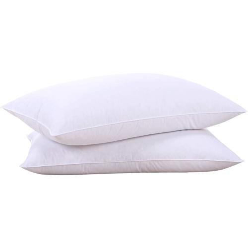 Goose Feathers and Down White Pillows Bed Sleeping Hotel Collection Pillows Set of 2 Queen Size