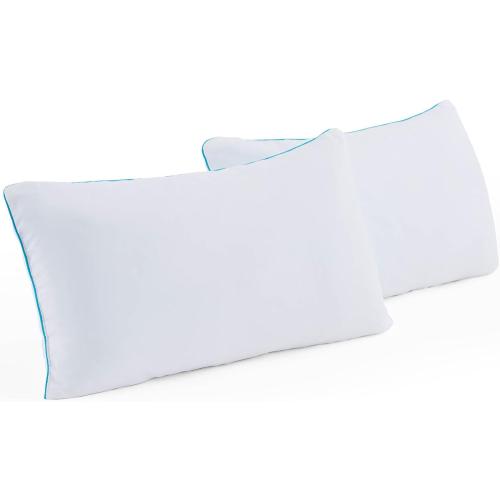Linenspa Two Pack Shredded Gel Memory Foam Pillow, Standard Size – Cooling Bed Pillow – Soft and Supportive – Side, Stomach, and Back Sleepers – Pack of 2 – CertiPur Certified