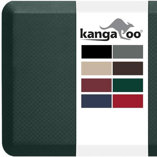 KANGAROO Thick Ergonomic Anti Fatigue Mats for Kitchen Floor, 48x20, Cushioned Standing Office Desk Mat, Waterproof Scratch Resistant Topside, Supportive All Day Comfort Padded Foam Rugs, Hunter Green