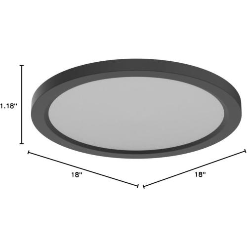 hykolity 18 Inch LED Round Flat Panel Light, Black, 32W, 3200lm, 3000K/4000K/5000K CCT Selectable, 120°Beam Angle, Dimmable Edge-Lit Flush Mount Ceiling Light Fixture - ETL Listed