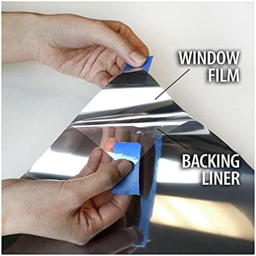 BDF S05 Window Film Daytime Privacy and Heat Control Mirror Silver 5 (Very Dark) - 24in X 24ft | Heat Rejection, Daytime Privacy, UV Blocking