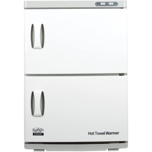 ForPro Professional Collection Expert Double Hot Towel Warmer, 46L Extra Large Capacity, Holds 48 Towels, Rust Resistant Towel Heater with Stainless Steel Racks, 25.5 H x 17.75 W x 11 D, White