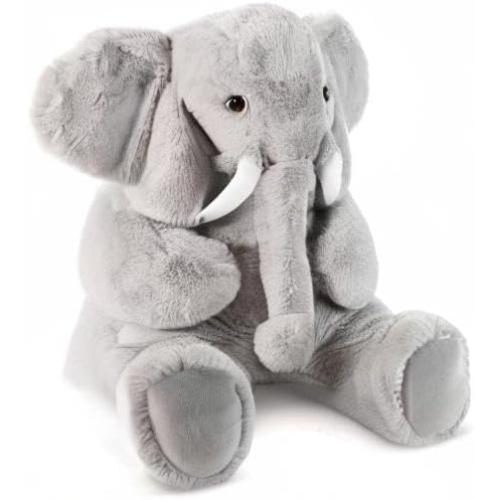 Vermont Teddy Bear Giant Elephant Stuffed Animal – 4 Foot Big Stuffed Elephant Plush from Giant Cuddle Collection Collectible Plushie for All Ages – Finished in The USA