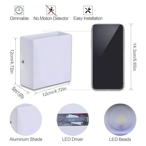 Lightess Modern Wall Sconce Dimmable 10W Hardwired, Up Down Wall Mount Lights Indoor Mini Metal LED Wall Lamp for Living Room Bedroom Hallway Decor, Warm White, O1181TP