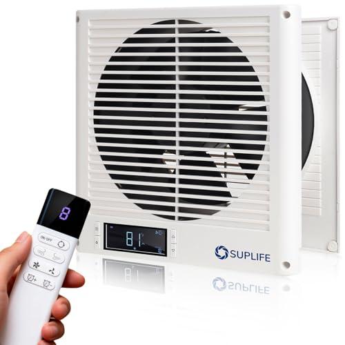 8 Room to Room Fan with Remote, Reversible Through Wall Fan for Quietly Circulating Air, 320 CFM Through the Wall Fan with Temperature Control, Durable Build Quality, In Wall Fan for Closet, Laundry
