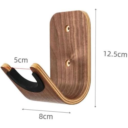 Curved Acoustic Electric Guitar Stand Heavy Duty Wood Wall Mounted Ukulele Hook Guitar Hanger Bass Storage(12.5 * 8 * 5cm)