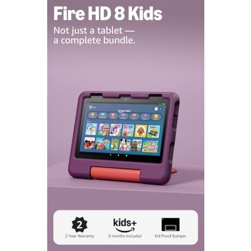 Amazon Fire HD 8 Kids tablet  ages 3-7. With bright 8 HD screen. Includes ad-free and exclusive content, parental controls and 13-hr battery, 32GB,