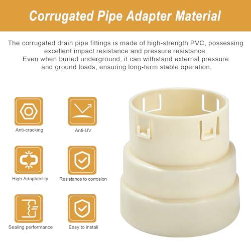 4 Corrugated Pipe Adapter, Corrugated Pipe PVC Connector