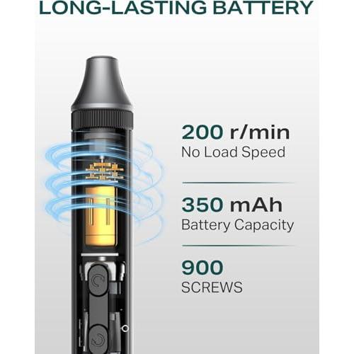 Mini Electric Screwdriver Set, 52-in-1 Precision Screwdriver Repair Kit | Power Small Screwdriver Repair Tool Kit with 48 Magnetic Bits, Tweezers and Pry Bar for Laptop Phone Camera Electronics