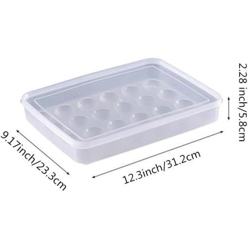 Jilukibo Egg Holder for Refrigerator with Lid, 24 Count Tray Carrier Storage Box for Fridge, Stackable Clear Plastic Container Dispenser Keep Fresh