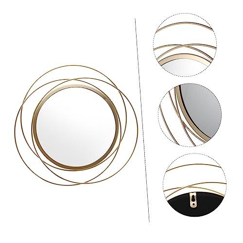 GOLD Elegant Iron Art Wall Mirror Round Framed Mirror Luxury Home Decor Easy Makeup
