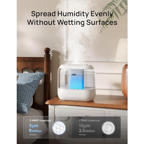 DREO 4L Humidifiers for Bedroom, 36H Runtime, 28 dB Quiet, HM311