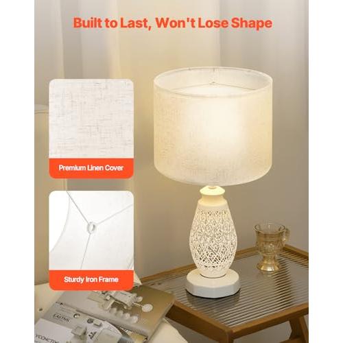 VEVOR Drum Lamp Shade, 13 in Top x 13 in Bottom x 10 in High, Medium Drum Linen Lampshade, Replacement Lamp Shade for Table Lamps Floor Lamps Pendant Lights, Easy Assembly Required (Light Linen)