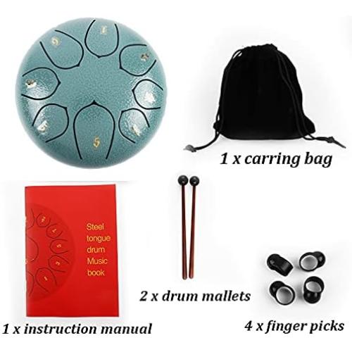 Steel Tongue Drum 6inch 8 Notes Tongue Drum for Kids Preschool Activities Drum Instrument Steel Tongue Drum