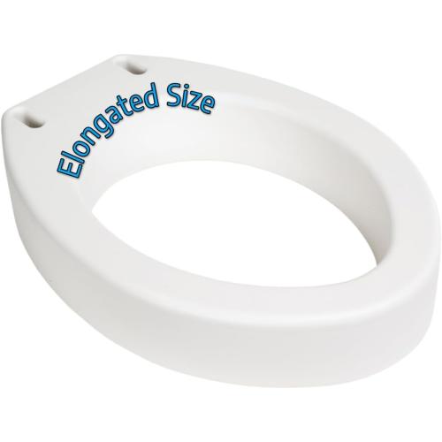 Essential Medical Supply Toilet Seat Riser for Elongated Bowl with 3.5 Rise - 19 x 14 x 3.5 Inch, Elevating and Raising Toilet Seat for Seniors, Adults and The Elderly with 300lb Weight Capacity