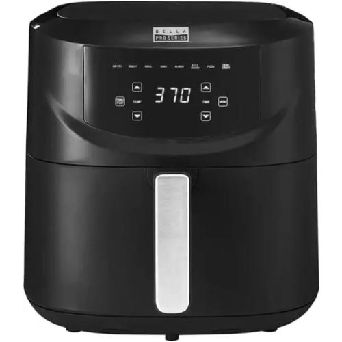 Black Bella PRO - 8-qt. Touchscreen Air Fryer with Divided Basket - Matte Black