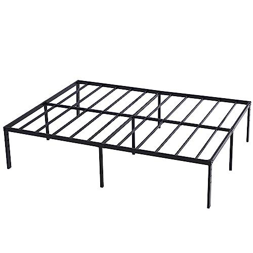 Karl home 18 Inch Full Size Bed Frame Metal Platform No Box Spring Needed, Heavy Duty Steel Firm Mattress Foundation, Simple Style Easy Assembly, Black