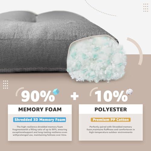 Indoor Bench Cushions, Tufted High-Density Foam Cushions for Indoor Furniture, Soft Bench Seat Cushion with Non-Slip Bottom, 36 X 14 X 4 (Grey)