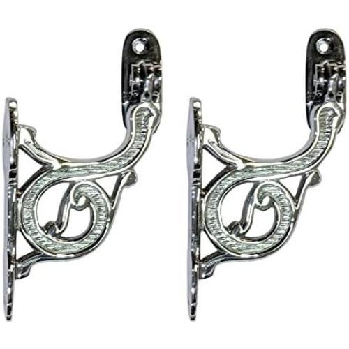 Adonai Hardware Decorative Brass Handrail Bracket (Polished Chrome)- Supplied as 2 Pieces per Pack