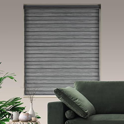 Zebra Blinds Window Blind Zebra Shade Blinds for Windows Roller Sheer Shades Privacy Light Filtering Shades for Home Kitchen Bathroom (Width 62'' X Height 72'' Grey)
