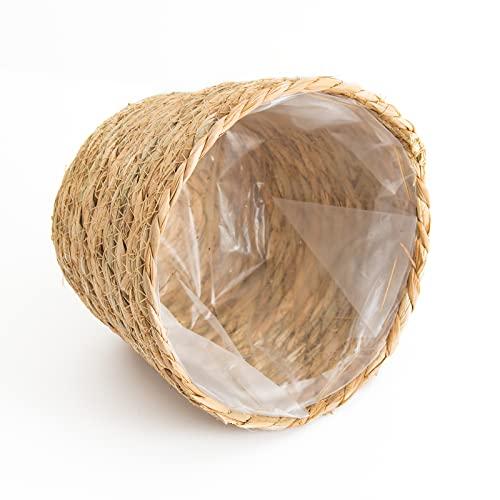Plant Baskets for Indoor Plants, Seagrass Flower Plant Pots Cover Storage Basket for Organizing,9.8 inch,Brown Set of 3