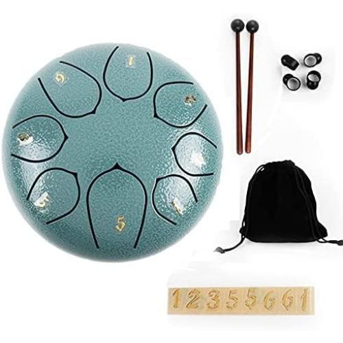 Steel Tongue Drum 6inch 8 Notes Tongue Drum for Kids Preschool Activities Drum Instrument Steel Tongue Drum