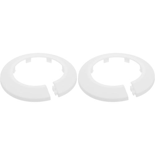uxcell Escutcheon Plate, 2Pcs 63mm - Fit 2.37 Outer Diameter Split Pipe Flange Water Pipe Cover Collar Decoration, PP Plastic Plumbing Cover Plates (White)