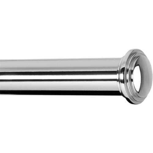 Ivilon Window Curtain Rod Decorative End Cap Design, 1 Inch Rod, 28 to 48 Inch. Chrome