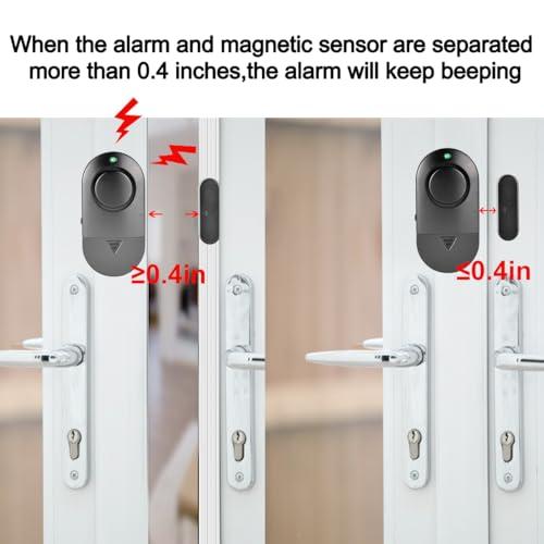 Window Door Alarm, Pool Alarms Black Personal Home Kids Security for House, Office (8 Pack)