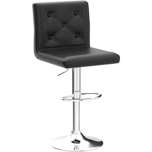 VECELO Adjustable Bar Stools with Back, Bar Height Stools for Kitchen Counter, Bar Stools Set of 2, X-Large Size, 17.3 D x 16.5 W x 45 H, Black