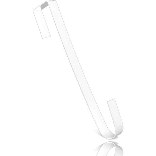 Wreath Hangers for Front Door, 15 Wreath Hanger, Indoor or Outdoor Over The Door Wreath Hook Hanger for Easter Spring Halloween Xmas Wreath Decorations, Steel Material, 20lb Load Bearing（White）