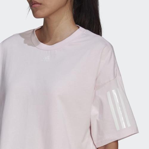 Adidas Women's Hyperglam Boxy Tee, Almost Pink 2XS