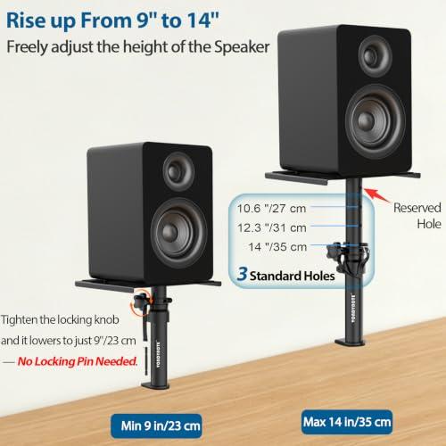Vondynote Set of 2 Desktop Clamp Speaker Stands Short Studio Monitor Stands Height Adjustable