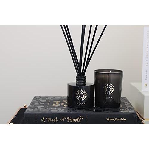 NUHR Home Reed Diffuser Oud & Amber Sticks for Home Multi Note Fragrance - Long Lasting Aroma Perfect Reed Diffuser, Minimum of 4 Months, UK-Made- Gift Set 100ml
