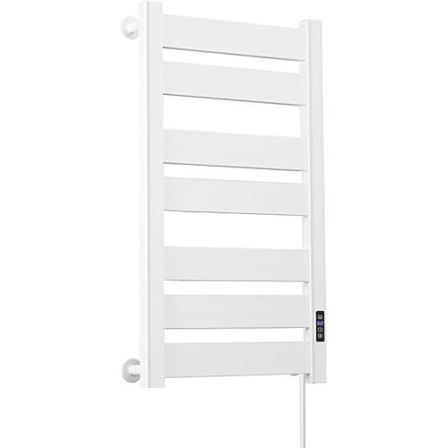 Towel Warmer Rack, Heated Towel Rack for Bathroom, Wall-Mounted Plug (Not Hardwired), Aluminum alloy/7 large area heating rods, With Timer and Temperature Adjustment, Overheat Protection Function