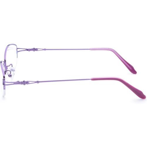 KAIYIDA Titanium Alloy Nearsighted Glasses - Womens Distance Half Frame Myopia Glasses 9865 51017-135