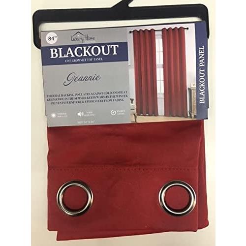 Set of 2 Jeannie Blackout Curtain Panels, Energy Saving, Blocks Noise (Red, 63 Long)