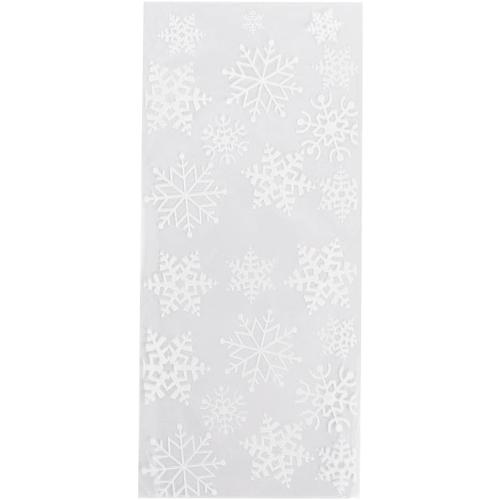 50PCS Snowflake Pouches Cellophane Cookie Baking Packaging Pouch Christmas Candy Bags for Party Supplies