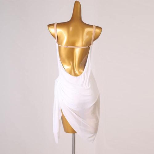 Women Medium Latin Dance Dress Salsa Tango Dancing Practice Dresses Backless