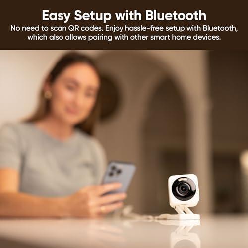 WYZE Cam v4 (Latest Model), 2.5K AI Security Camera, Indoor/Outdoor Cameras for Home Security, Baby Monitor & Pet Camera, Vibrant Color Night Vision, No Subscription Required, Free Expert Help