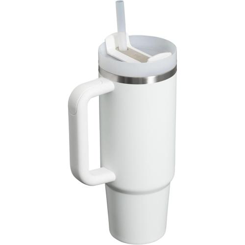 STANLEY Quencher H2.0 Tumbler with Handle and Straw 30 oz | Flowstate 3-Position Lid | Cup Holder Compatible for Travel | Insulated Stainless Steel Cup | BPA-Free | Frost