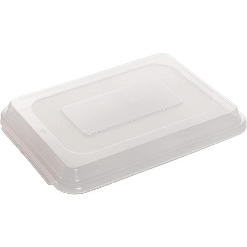 Nordic Ware Natural Aluminum Commercial Cake Pan with Lid, Rectangle Pan with Lid Silver, 9 x 13        6 Enameled Cast Iron Skillet Light Gray - Figmint™: Even-Heating, Oven-Safe, Hand Wash, Non-Induction Compatible Sage Green (item chipped)