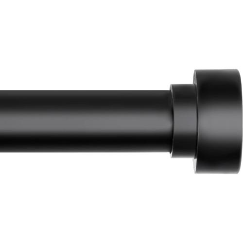 Zeerobee Curtain Rods, 120-170 Inch, Black, Metal, Matte Painted, 1 Inch Heavy Duty, Adjustable Telescopic, Wall/Ceiling Mounted