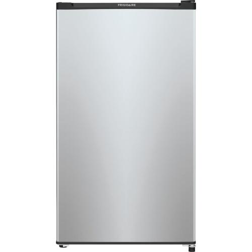 FFPE3322UM 19 Compact Refrigerator with 3.3 cu. ft. Total Capacity Adjustable Glass Shelves Reversible Door and Chill Zone in Silver Mist