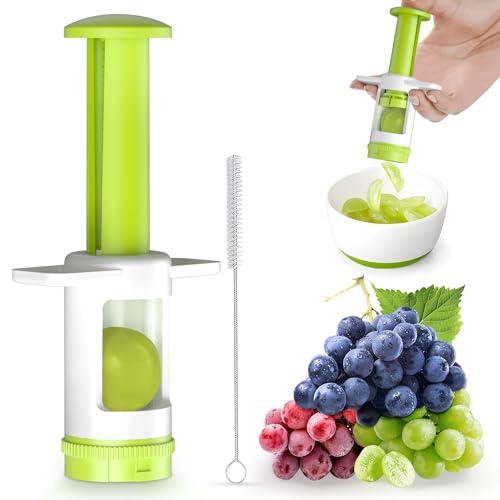 Grapes Cutter for Toddlers, Fruit & Veggie Cutter for Kids Grape Slicer Kitchen Tool, Perfect for Fruit Salads, Snacks, and Cake Decorations-Green Container-Green CrossBlade
